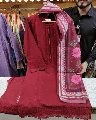 Designer Three Piece | Champakali | Buttoned Down | Lawn Cotton