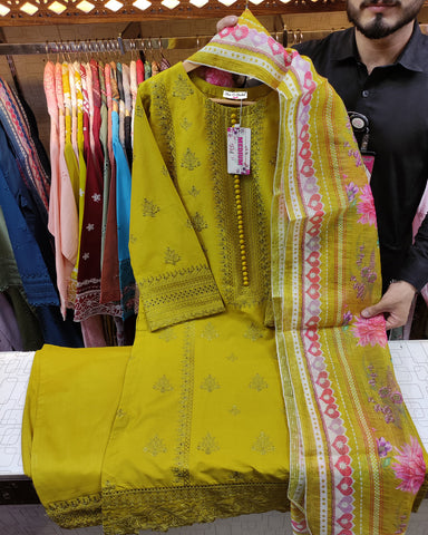 Designer Three Piece | Champakali | Buttoned Down | Lawn Cotton