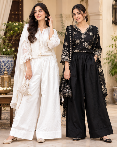 Farshi Shalwar - Stitched - All Season Fabric