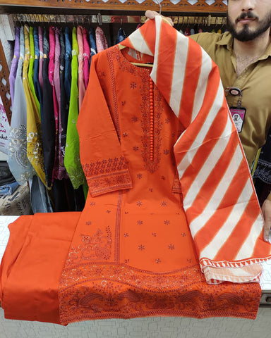 Designer Three Piece | Masakali-Buttoned Down | Premium Winter Cotton