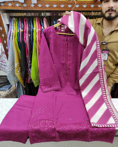 Designer Three Piece | Masakali-Buttoned Down | Premium Winter Cotton