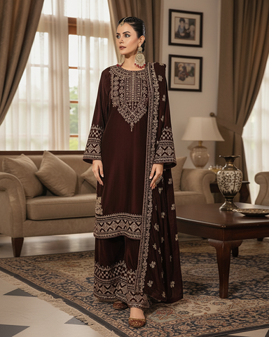 Three Piece Formals | Festive Embroidered - Winter Special | Micro 11000 Velvet