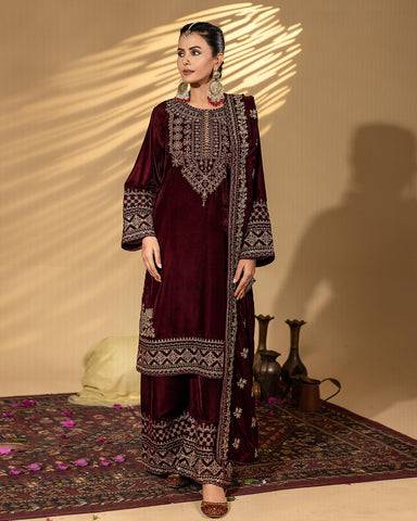 Three Piece Formals | Festive Embroidered - Winter Special | Micro 11000 Velvet
