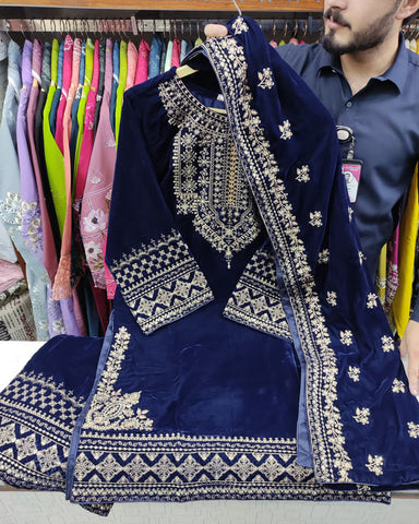 Three Piece Formals | Festive Embroidered - Winter Special | Micro 11000 Velvet