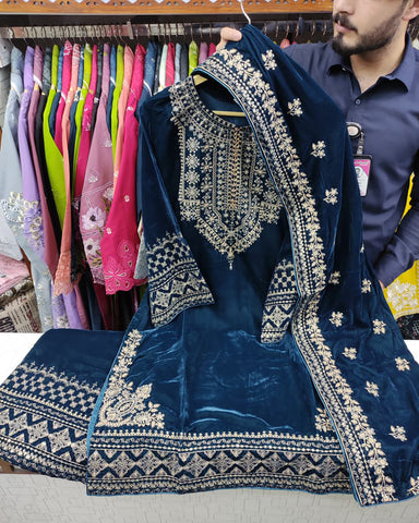 Three Piece Formals | Festive Embroidered - Winter Special | Micro 11000 Velvet
