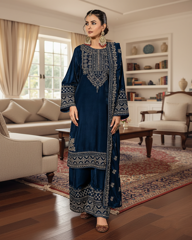 Three Piece Formals | Festive Embroidered - Winter Special | Micro 11000 Velvet