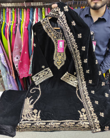 Three Piece Formals | Festive Embroidered - Winter Special | Micro 11000 Velvet