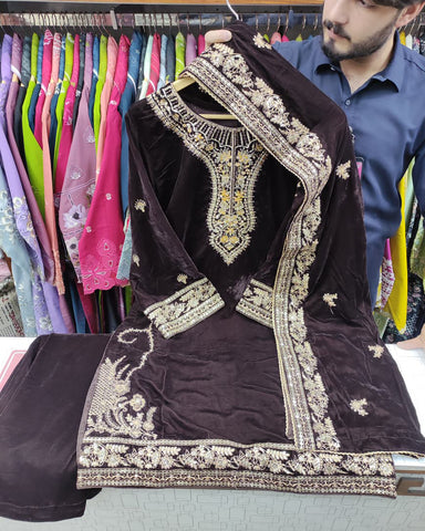 Three Piece Formals | Festive Embroidered - Winter Special | Micro 11000 Velvet