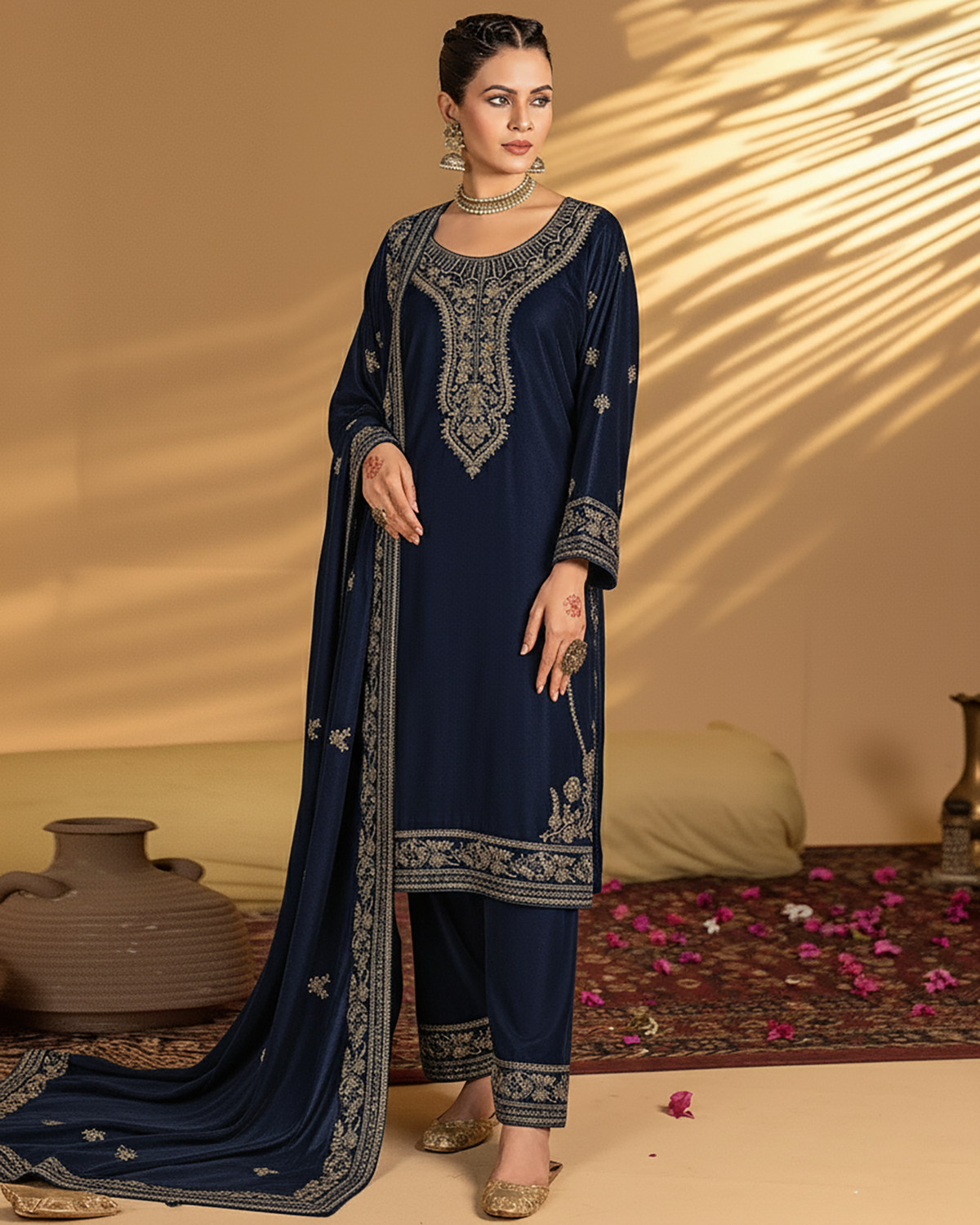 Three Piece Formals | Festive Embroidered - Winter Special | Micro 11000 Velvet