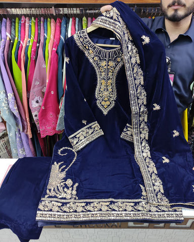 Three Piece Formals | Festive Embroidered - Winter Special | Micro 11000 Velvet