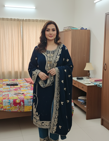 Three Piece Formals | Festive Embroidered - Winter Special | Micro 11000 Velvet