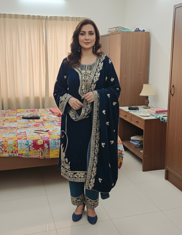 Three Piece Formals | Festive Embroidered - Winter Special | Micro 11000 Velvet