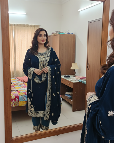 Three Piece Formals | Festive Embroidered - Winter Special | Micro 11000 Velvet