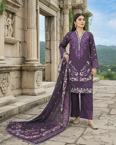 Designer Three Piece | Embroidered - Irem | Premium Cotton Khaddar