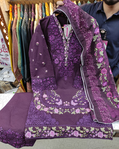 Designer Three Piece | Embroidered - Irem | Premium Cotton Khaddar