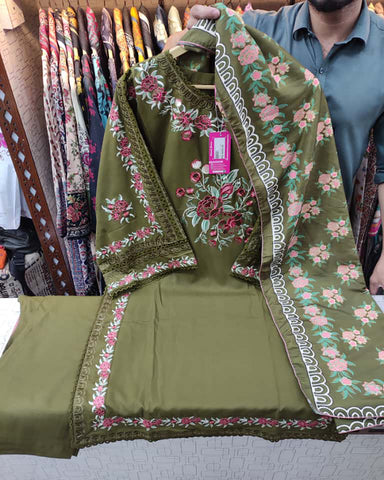 Designer Three Pieces | Dastaan-E-Ishq | Winter Dhanak