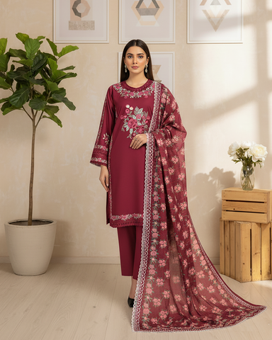 Designer Three Pieces | Dastaan-E-Ishq | Winter Dhanak