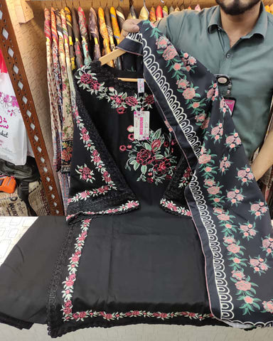 Designer Three Pieces | Dastaan-E-Ishq | Winter Dhanak