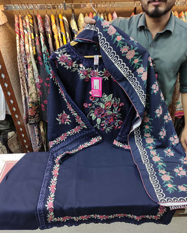 Designer Three Pieces | Dastaan-E-Ishq | Winter Dhanak