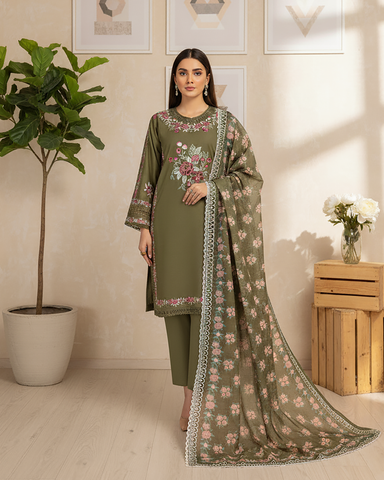 Designer Three Pieces | Dastaan-E-Ishq | Winter Dhanak