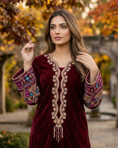 Makhmal-E-Shahi - Embroidered - Premium Velvet Micro 9000