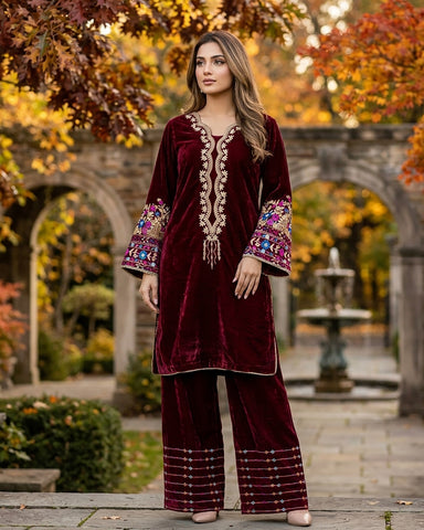 Makhmal-E-Shahi - Embroidered - Premium Velvet Micro 9000
