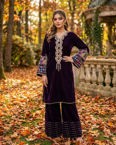 Makhmal-E-Shahi - Embroidered - Premium Velvet Micro 9000