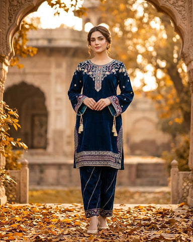 Makhmal-E-Shahi - Embroidered - Premium Velvet Micro 9000