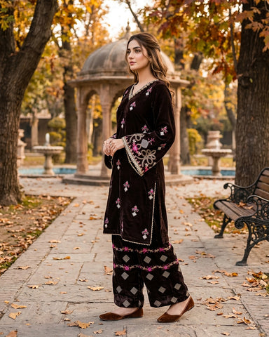 Makhmal-E-Shahi - Embroidered - Premium Velvet Micro 9000