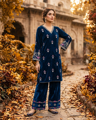 Makhmal-E-Shahi - Embroidered - Premium Velvet Micro 9000