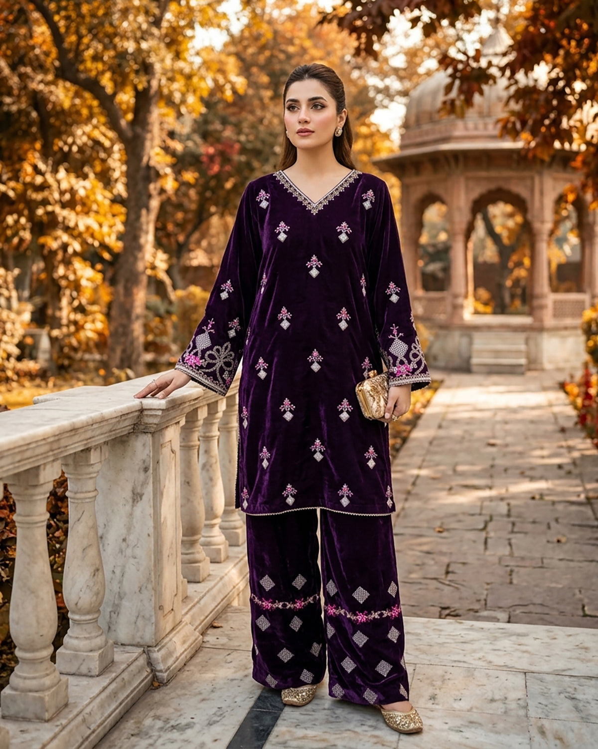 Makhmal-E-Shahi - Embroidered - Premium Velvet Micro 9000