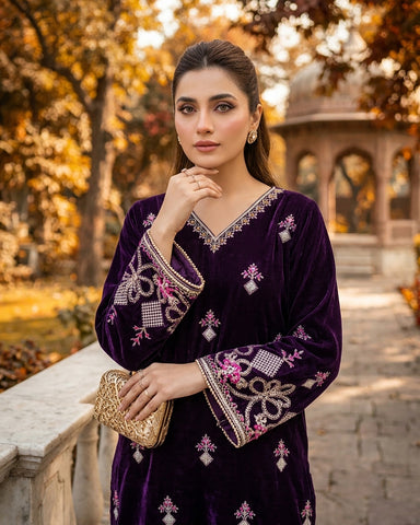 Makhmal-E-Shahi - Embroidered - Premium Velvet Micro 9000