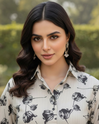 Semi Western Two Piece | Embroidered Shirt/Flapper | Georgette