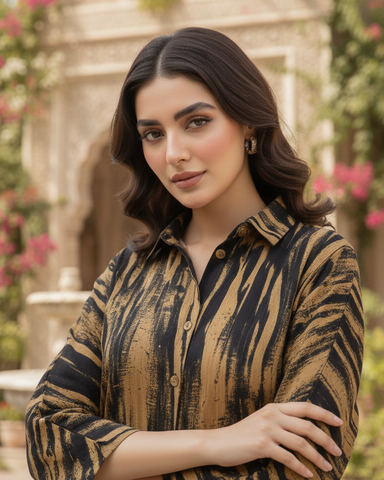 Semi Western Two Piece | Embroidered Shirt/Flapper | Georgette