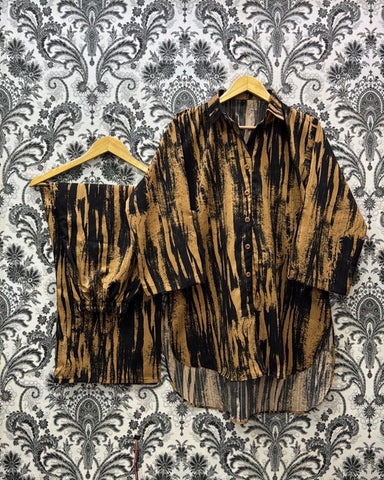 Semi Western Two Piece | Embroidered Shirt/Flapper | Georgette