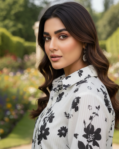 Semi Western Two Piece | Stylish Shirt/Shalwar | CY Georgette