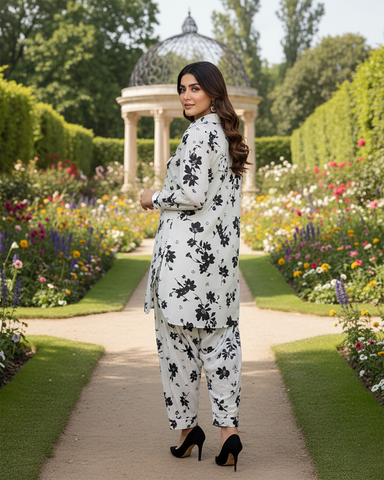 Semi Western Two Piece | Stylish Shirt/Shalwar | CY Georgette