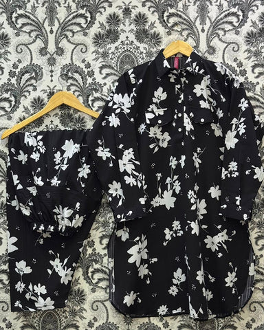 Semi Western Two Piece | Stylish Shirt/Shalwar | CY Georgette