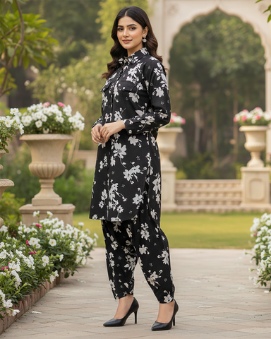 Semi Western Two Piece | Stylish Shirt/Shalwar | CY Georgette