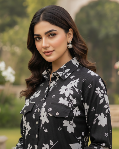 Semi Western Two Piece | Stylish Shirt/Shalwar | CY Georgette