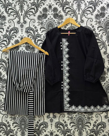 Semi Western Two Piece | Embroidered Shirt/Flapper | Cotton