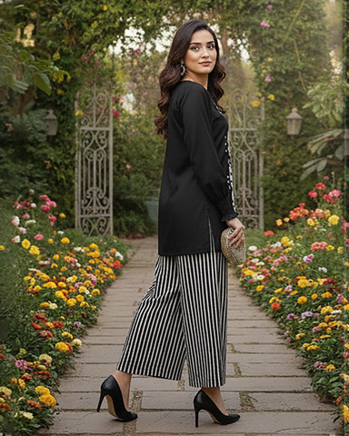 Semi Western Two Piece | Embroidered Shirt/Flapper | Cotton