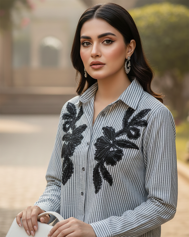 Semi Western Two Piece | Printed Shirt/Flapper | Cambric Cotton