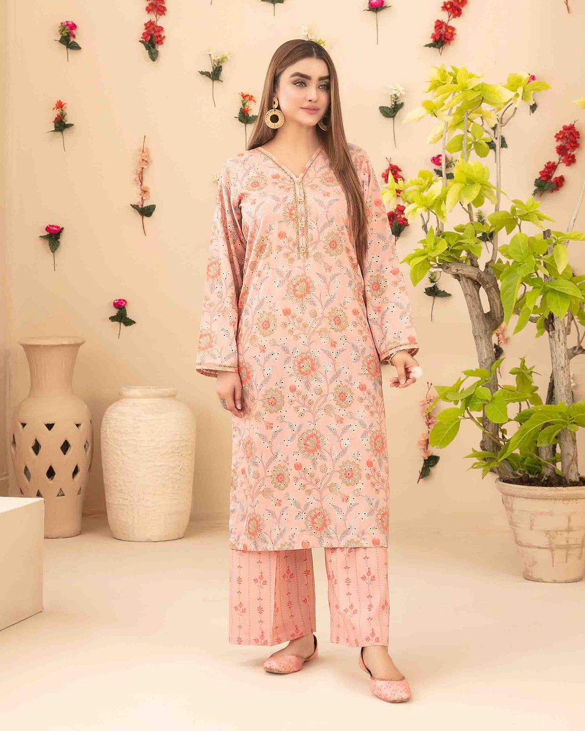 Designer Embroidered Two Pieces | Dilfa - Complimentary Khussa | Swiss