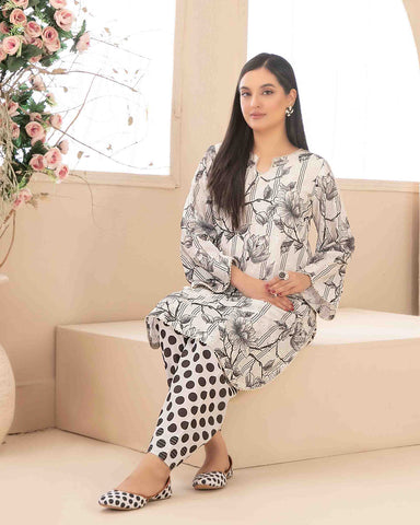 Designer Embroidered Two Pieces | Dilfa - Complimentary Khussa | Swiss