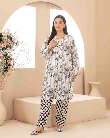 Designer Embroidered Two Pieces | Dilfa - Complimentary Khussa | Swiss