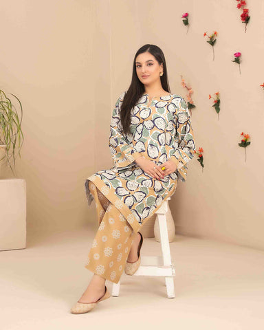 Designer Embroidered Two Pieces | Dilfa - Complimentary Khussa | Swiss