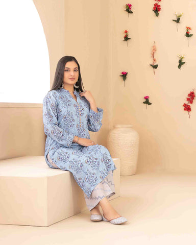 Designer Embroidered Two Pieces | Dilfa - Complimentary Khussa | Swiss