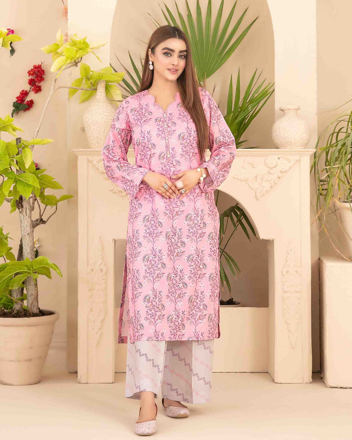 Designer Embroidered Two Pieces | Dilfa - Complimentary Khussa | Swiss