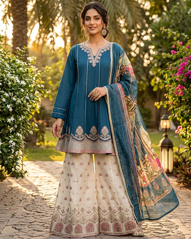 Designer Three Piece | Embroidered - Naqash-E-Zulekha | Premium Lawn